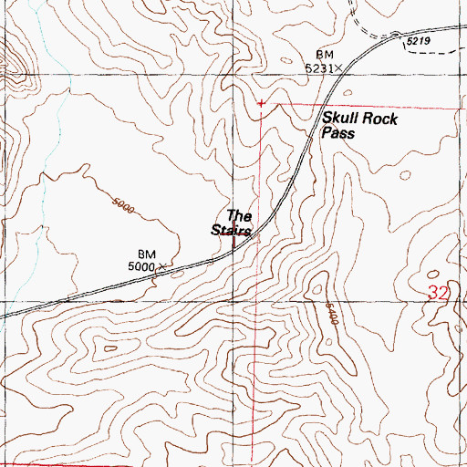 Topographic Map of The Stairs, UT