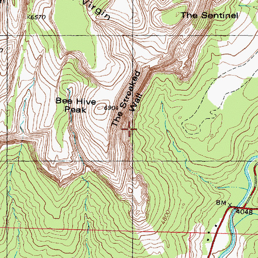 Topographic Map of The Streaked Wall, UT