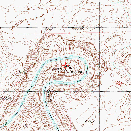 Topographic Map of The Tabernacle, UT