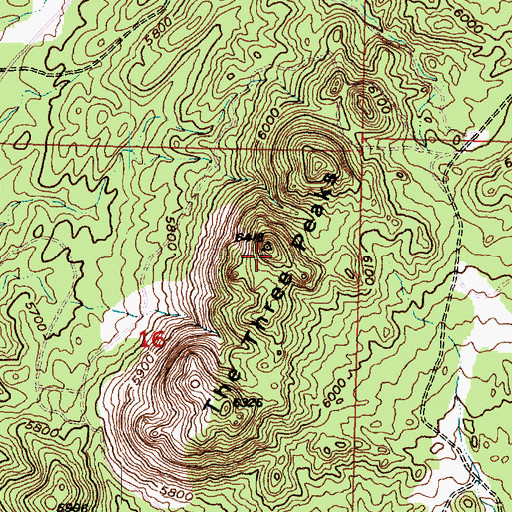 Topographic Map of The Three Peaks, UT
