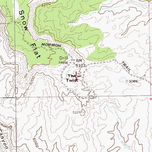 Topographic Map of The Twist, UT