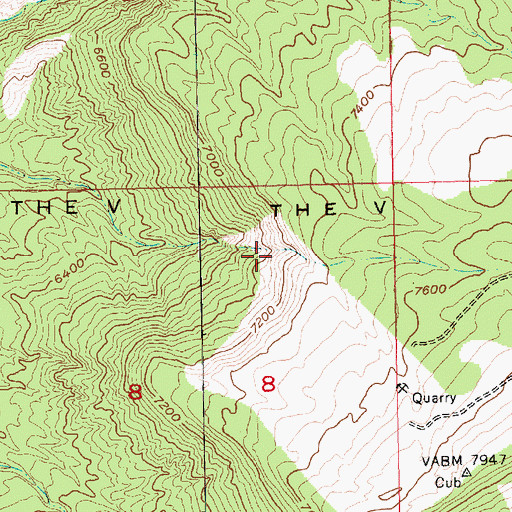 Topographic Map of The V, UT