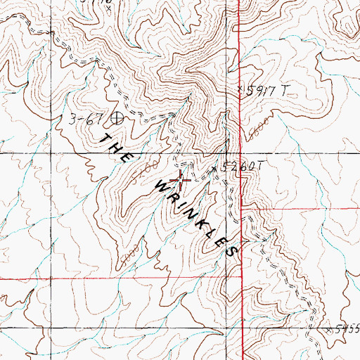 Topographic Map of The Wrinkles, UT