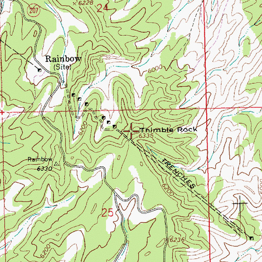 Topographic Map of Thimble Rock, UT