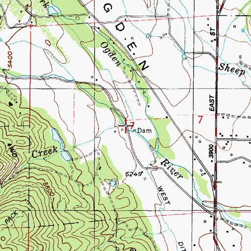 Topographic Map of Thimbleberry Creek, UT