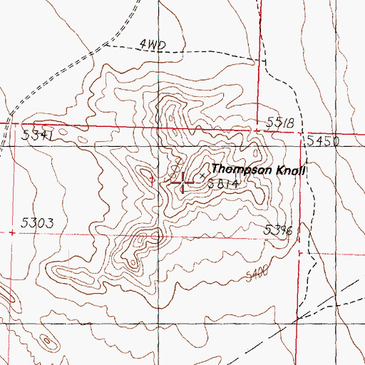 Topographic Map of Thompson Knoll, UT