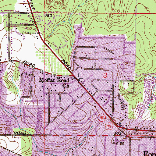 Topographic Map of Forest Hill Church of God, AL