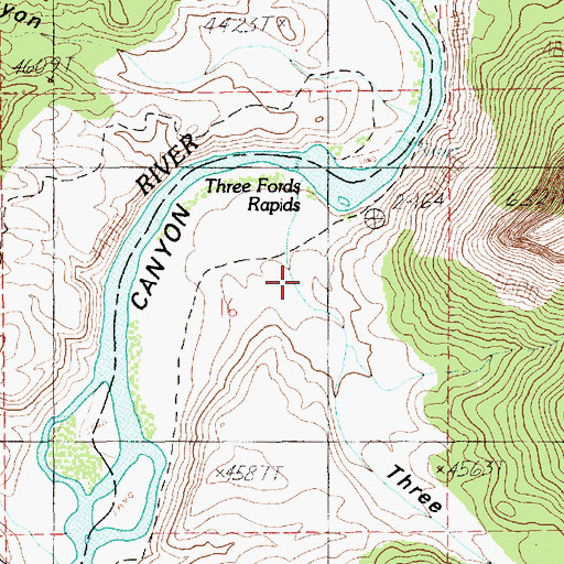 Topographic Map of Three Fords Canyon, UT