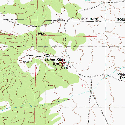 Topographic Map of Three Kilns Spring, UT