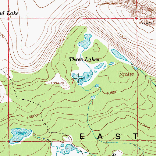 Topographic Map of Three Lakes, UT