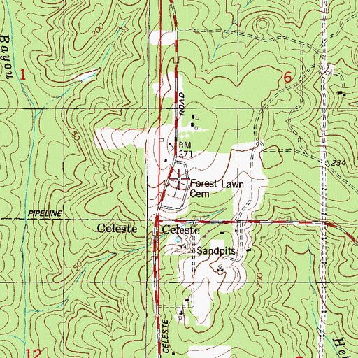 Topographic Map of Forest Lawn Cemetery, AL