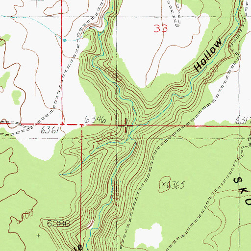 Topographic Map of Threemile Hollow, UT