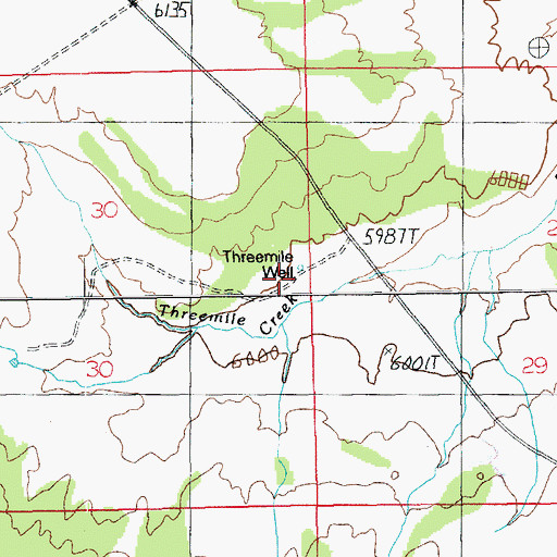 Topographic Map of Threemile Well, UT