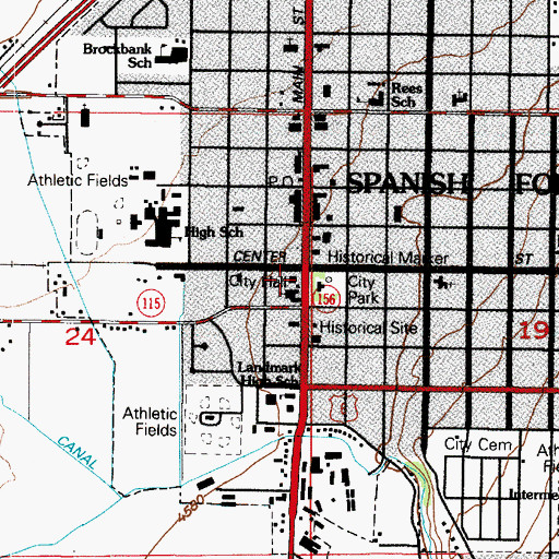 Topographic Map of Thurber School, UT