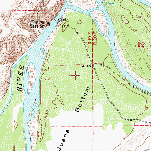 Topographic Map of Tia Juana Bottom, UT