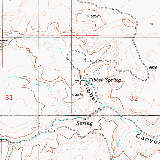 Topographic Map of Tibbet Spring, UT