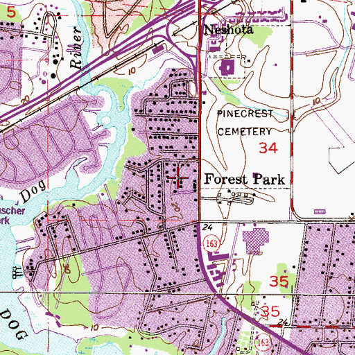 Topographic Map of Forest Park Bible Church, AL