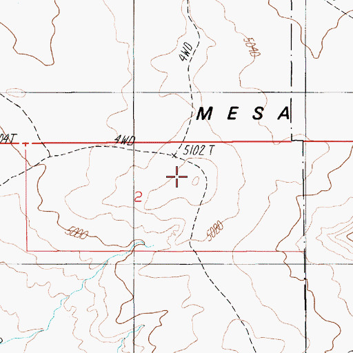 Topographic Map of Ticaboo Mesa, UT