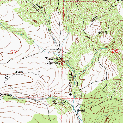 Topographic Map of Tickville Spring, UT