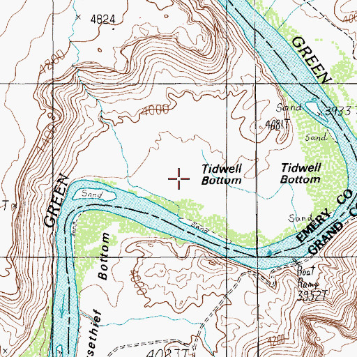 Topographic Map of Tidwell Bottom, UT