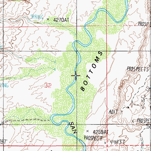 Topographic Map of Tidwell Bottoms, UT