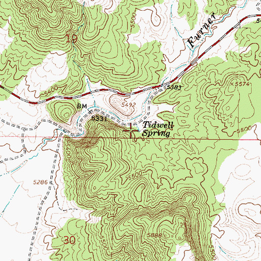Topographic Map of Tidwell Spring, UT