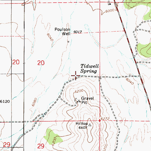Topographic Map of Tidwell Spring, UT