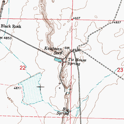 Topographic Map of Tie House Spring, UT