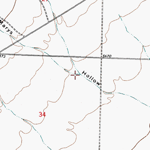 Topographic Map of Tillie Creek, UT