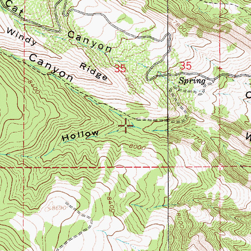 Topographic Map of Timber Canyon, UT