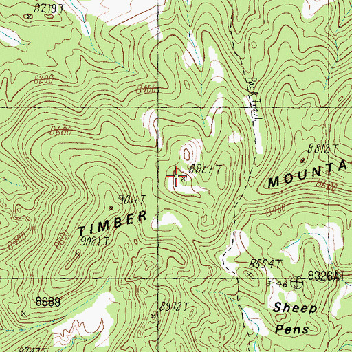 Topographic Map of Timber Mountain, UT