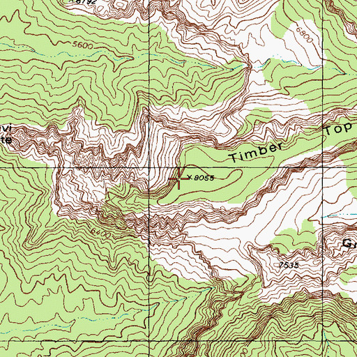 Topographic Map of Timber Top Mountain, UT