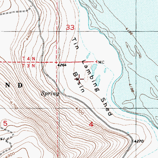Topographic Map of Tin Lambing Shed Basin, UT