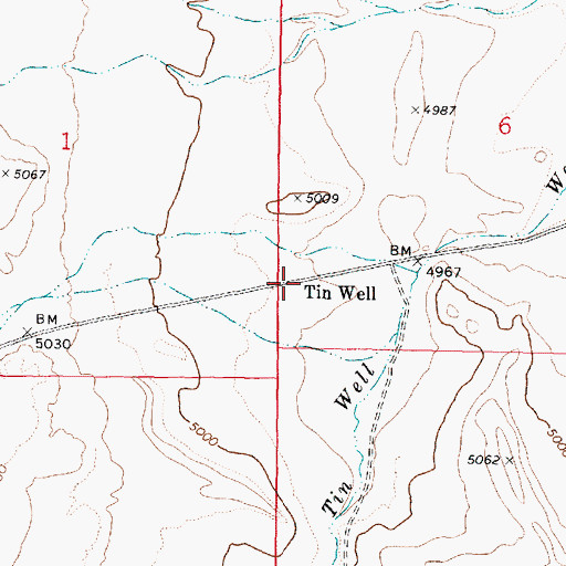 Topographic Map of Tin Well, UT