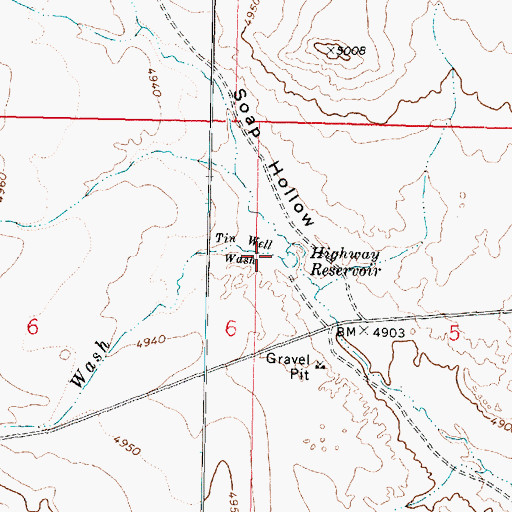 Topographic Map of Tin Well Wash, UT