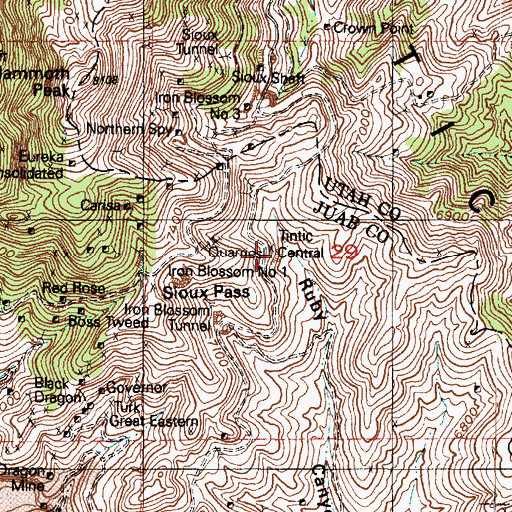 Topographic Map of Tintic Central, UT