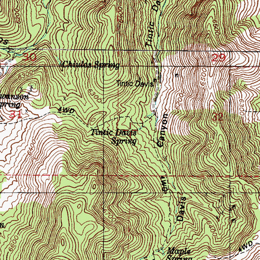 Topographic Map of Tintic Davis Spring, UT