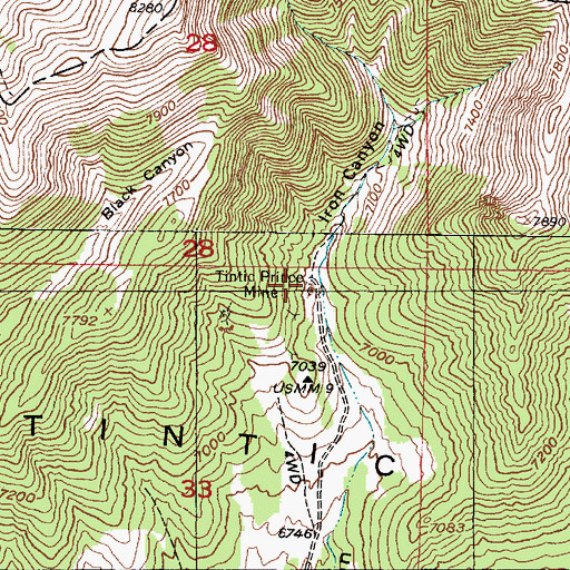Topographic Map of Tintic Prince Mine, UT