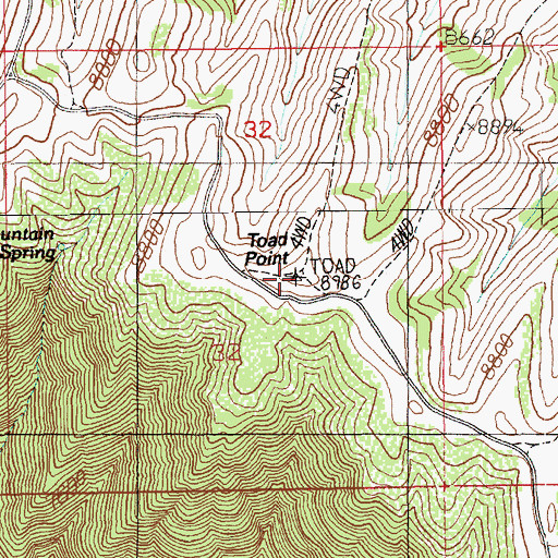 Topographic Map of Toad Point, UT