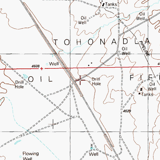 Topographic Map of Tohonadla Oil Field, UT