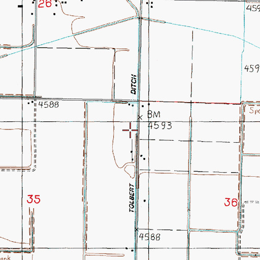 Topographic Map of Tolbert Ditch, UT
