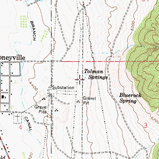 Topographic Map of Tolman Springs, UT