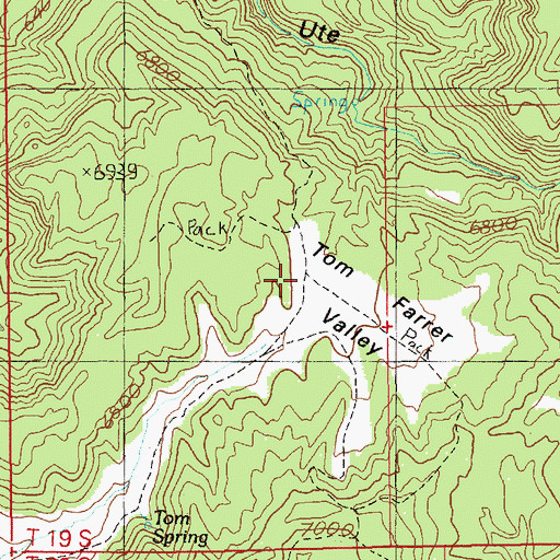 Topographic Map of Tom Farrer Valley, UT