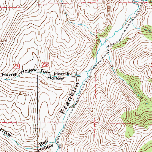 Topographic Map of Tom Harris Hollow, UT
