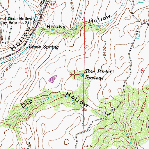 Topographic Map of Tom Porter Springs, UT