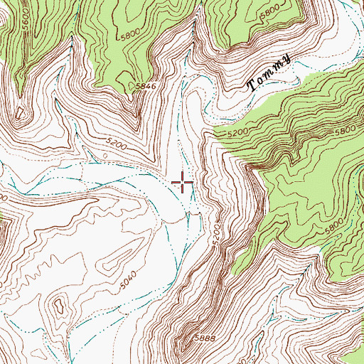 Topographic Map of Tommy Canyon, UT