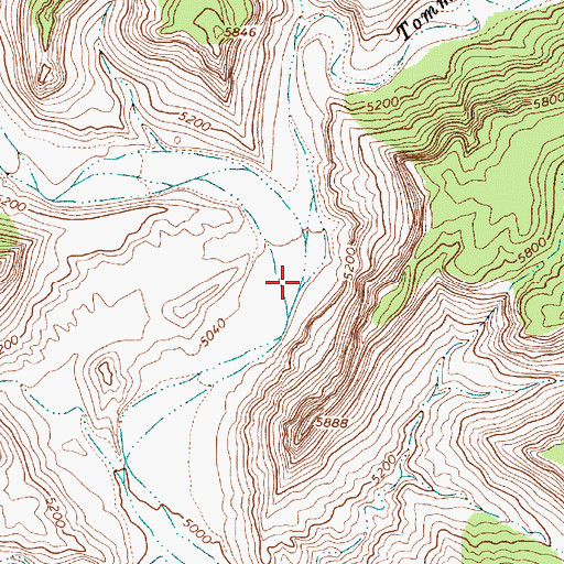 Topographic Map of Tommy Smith Creek, UT