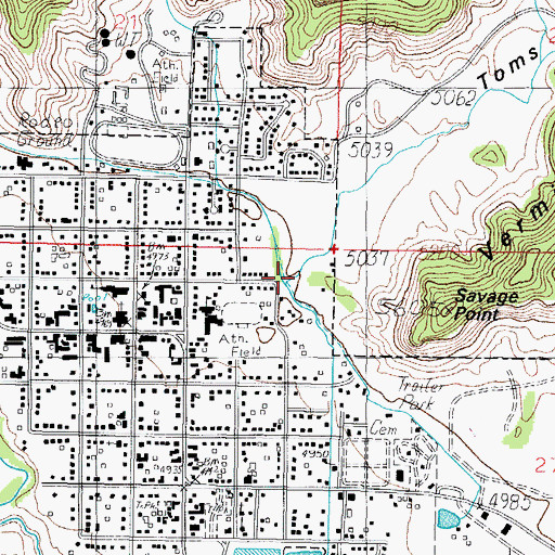 Topographic Map of Toms Canyon, UT