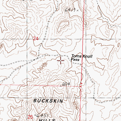Topographic Map of Toms Knoll Pass, UT