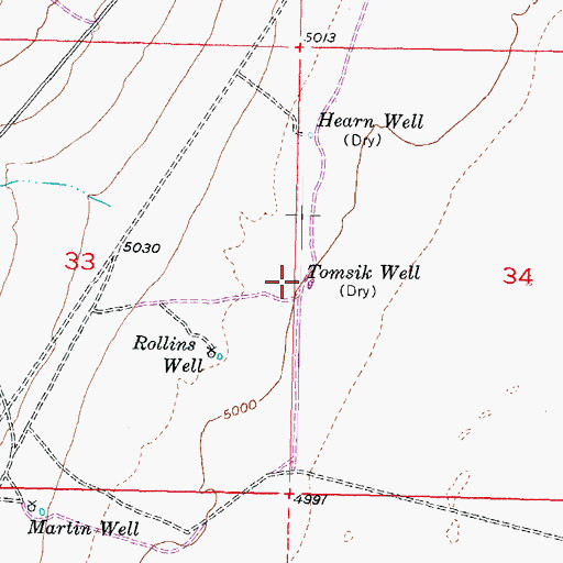 Topographic Map of Tomsik Well, UT